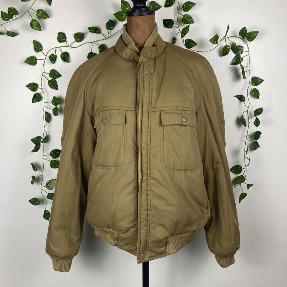 Vintage 80s Christian Dior Monsieur Sport Bomber Jacket reversible tan/khaki